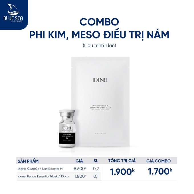 Combo phi kim, meso điều trị nám